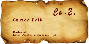 Csutor Erik névjegykártya